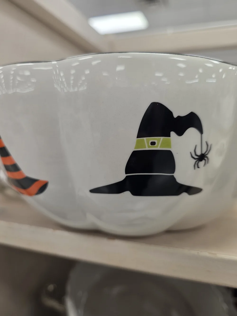 Festive Ceramic Halloween Witch Hat Candy Bowl-NWT